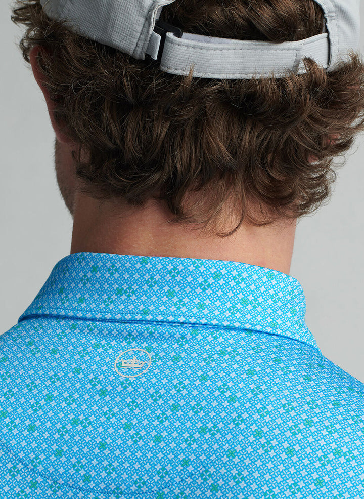Peter Millar Mens Classic Fit Castellina Performance Jersey Polo - Riverbed