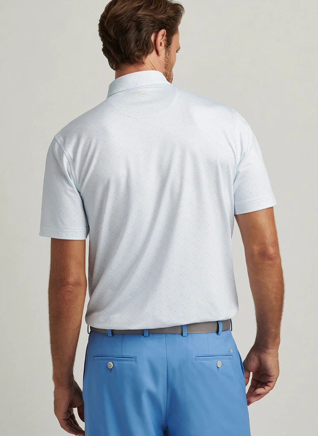 Peter Millar Mens Classic Fit Castellina Performance Jersey Polo - White
