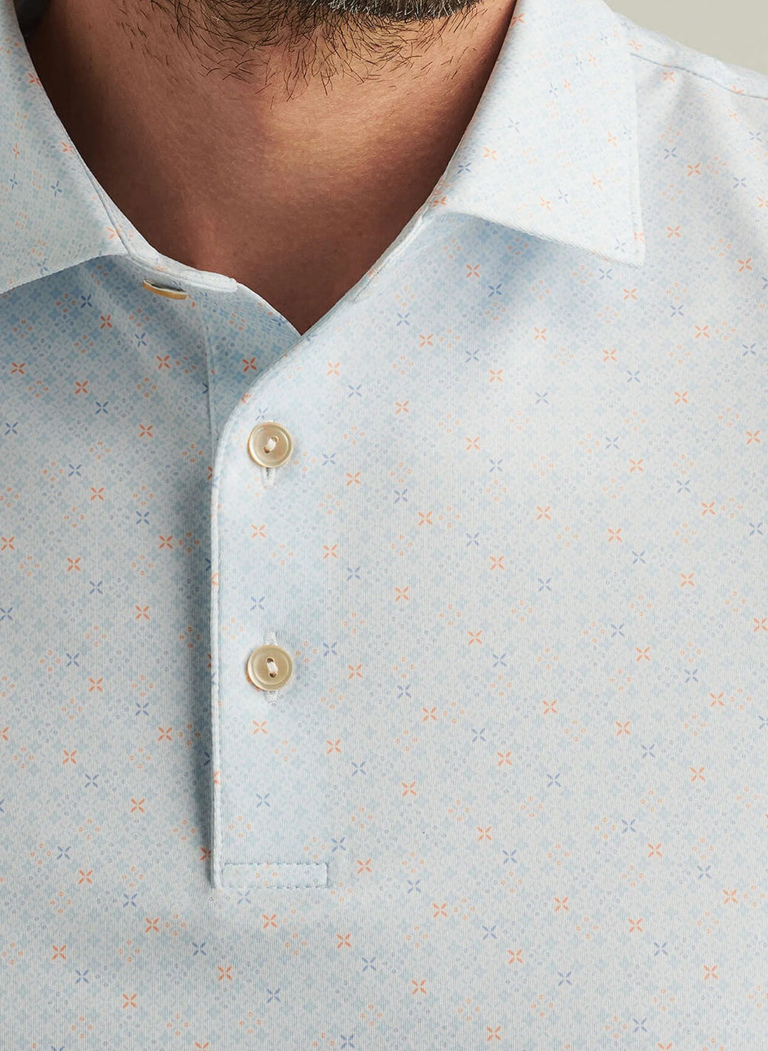 Peter Millar Mens Classic Fit Castellina Performance Jersey Polo - White