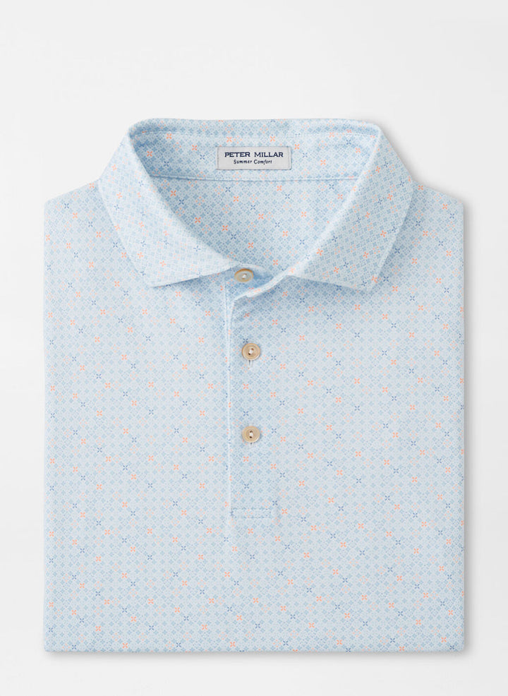 Peter Millar Mens Classic Fit Castellina Performance Jersey Polo - White