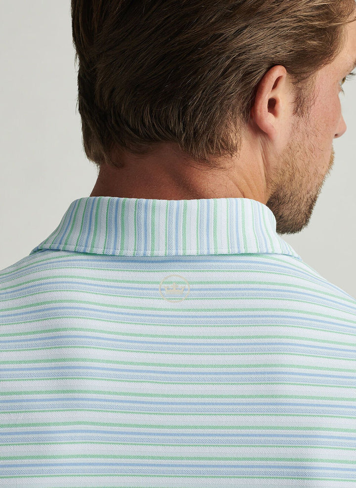 Peter Millar Mens Classic Fit Atrium Performance Jersey Polo - Pale Blue