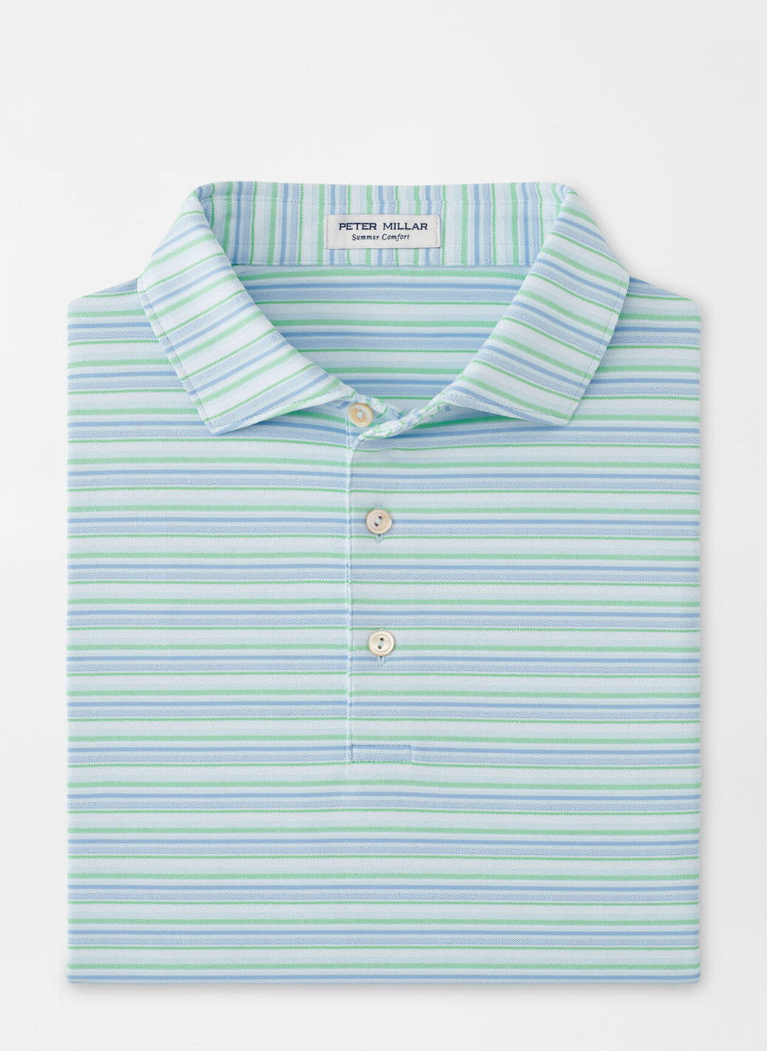 Peter Millar Mens Classic Fit Atrium Performance Jersey Polo - Pale Blue