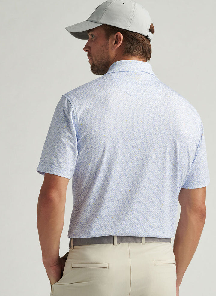 Peter Millar Mens Classic Fit Bright Idea Performance Jersey Polo - White
