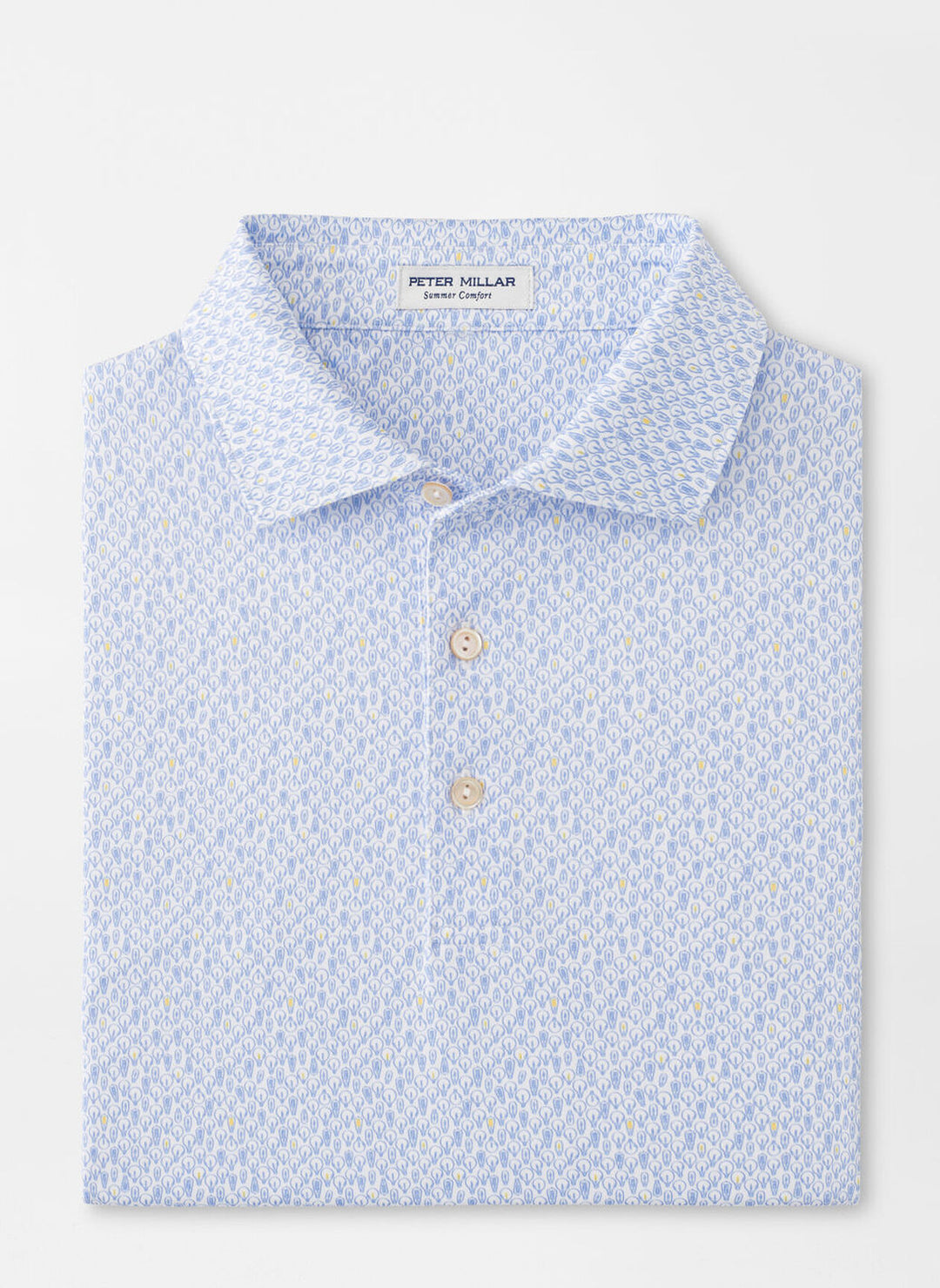 Peter Millar Mens Classic Fit Bright Idea Performance Jersey Polo - White
