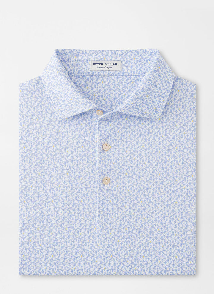 Peter Millar Mens Classic Fit Bright Idea Performance Jersey Polo - White