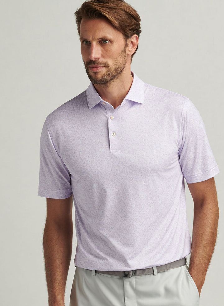 Peter Millar Mens Classic Fit Getaway Performance Jersey Polo - White