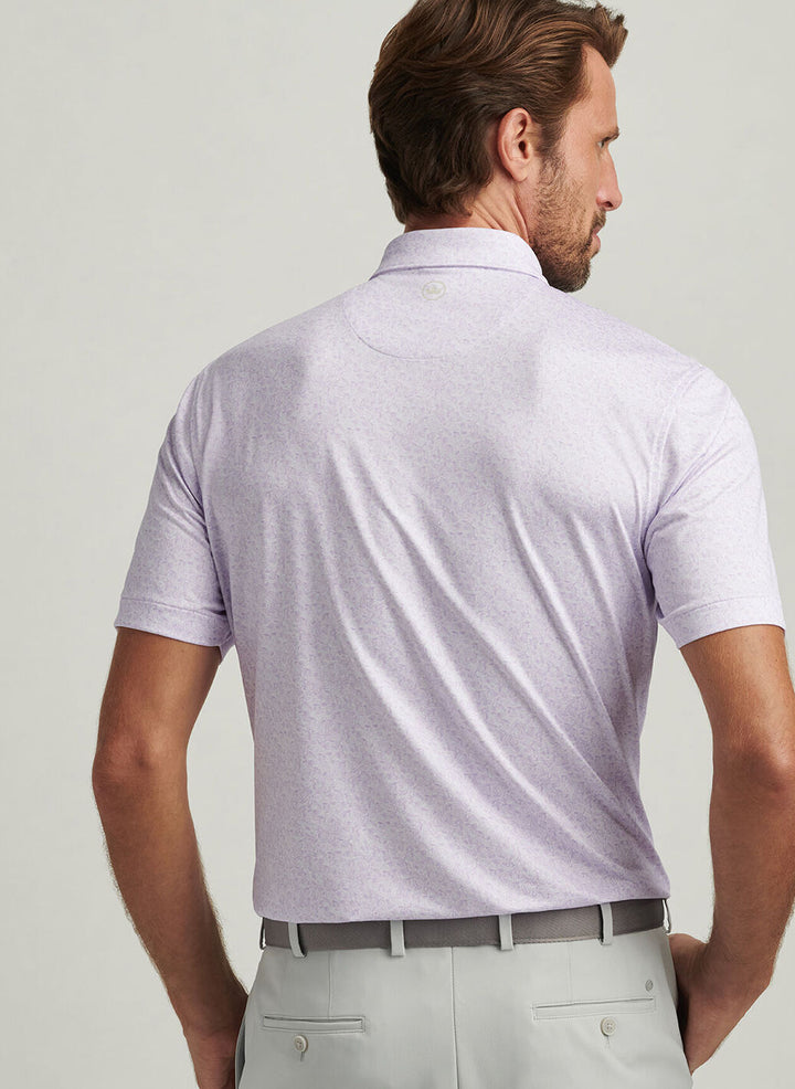 Peter Millar Mens Classic Fit Getaway Performance Jersey Polo - White