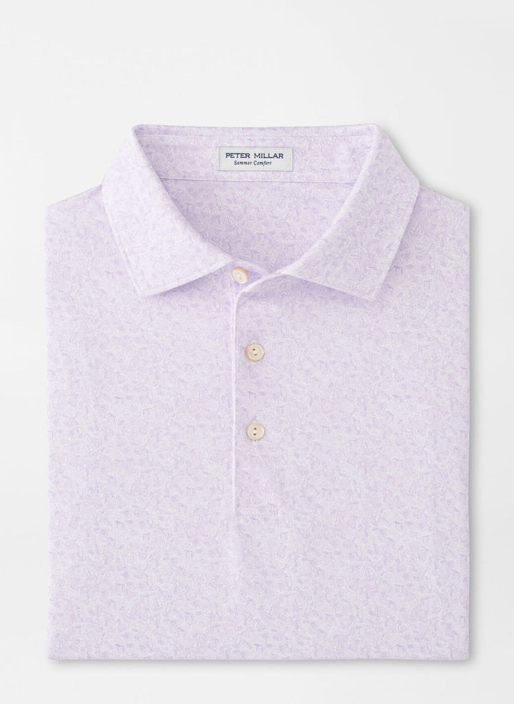 Peter Millar Mens Classic Fit Getaway Performance Jersey Polo - White