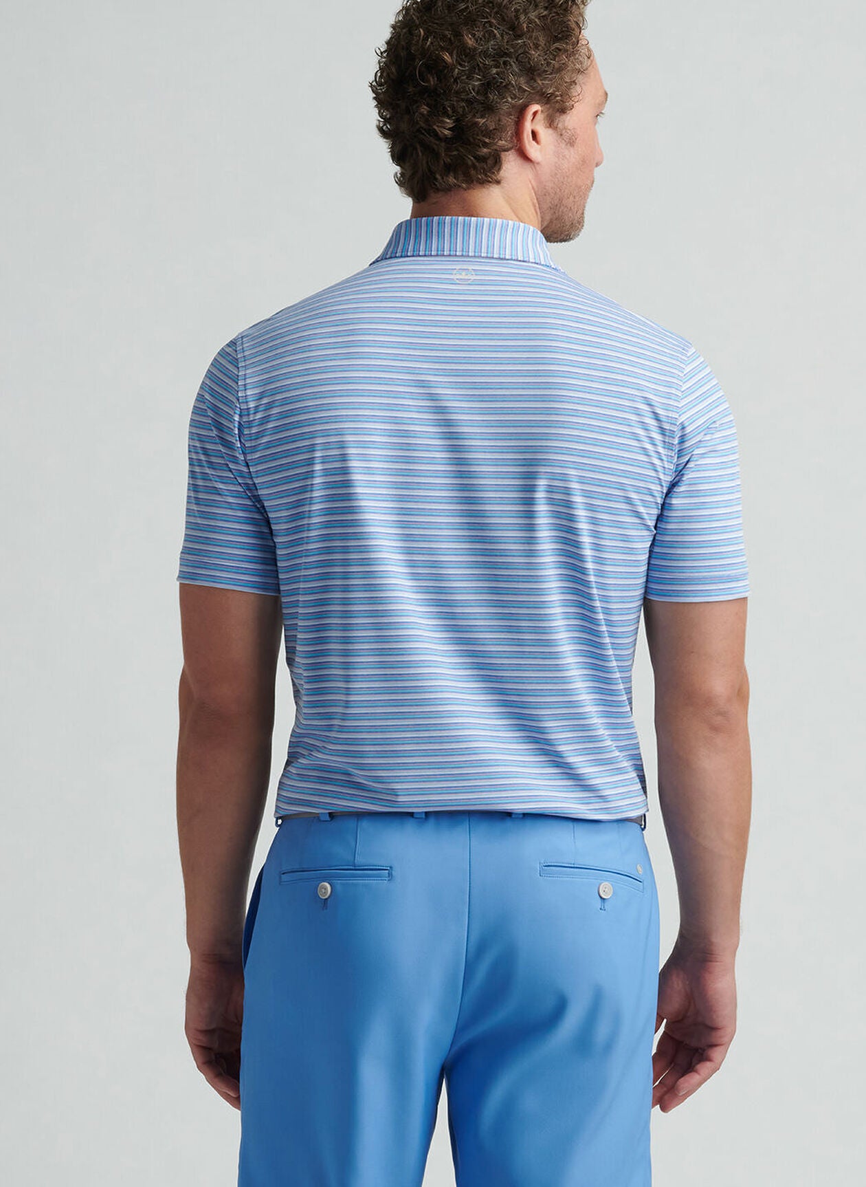 Peter Millar Mens Classic Fit Avent Performance Jersey Polo - Blue Sea