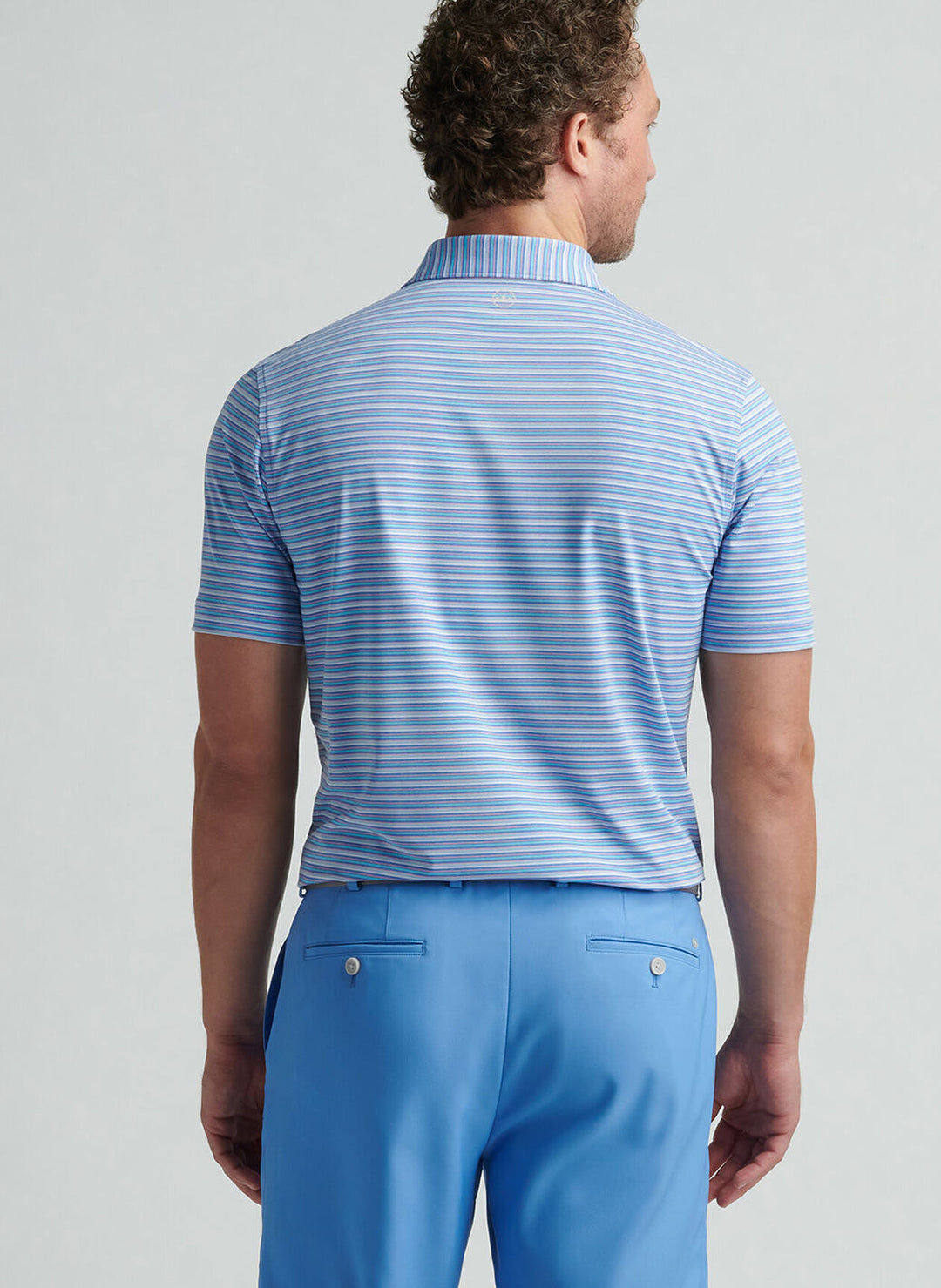 Peter Millar Mens Classic Fit Avent Performance Jersey Polo - Blue Sea
