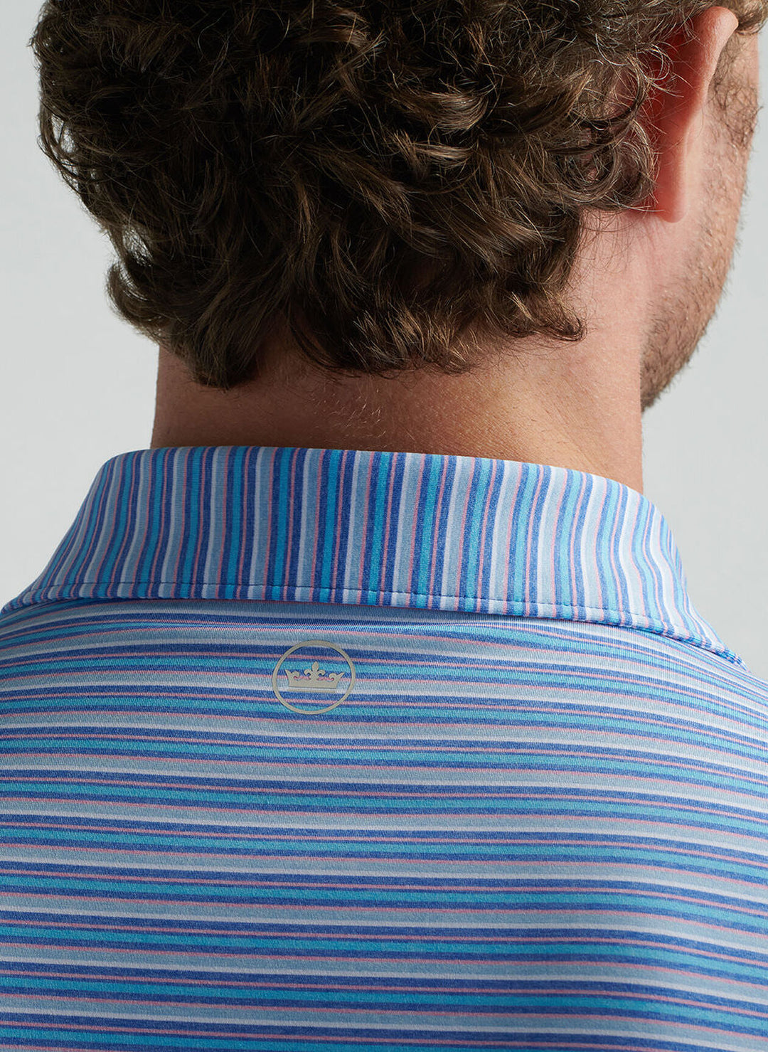 Peter Millar Mens Classic Fit Avent Performance Jersey Polo - Blue Sea