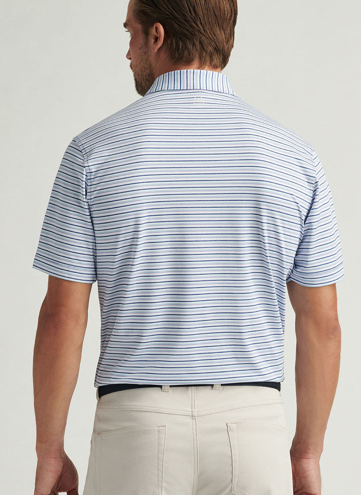 Peter Millar Mens Classic Fit Avent Performance Jersey Polo - Sport Navy