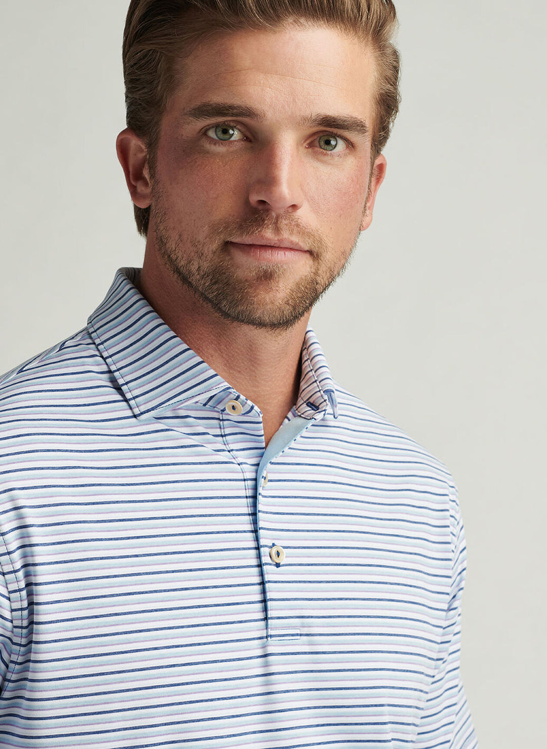 Peter Millar Mens Classic Fit Avent Performance Jersey Polo - Sport Navy