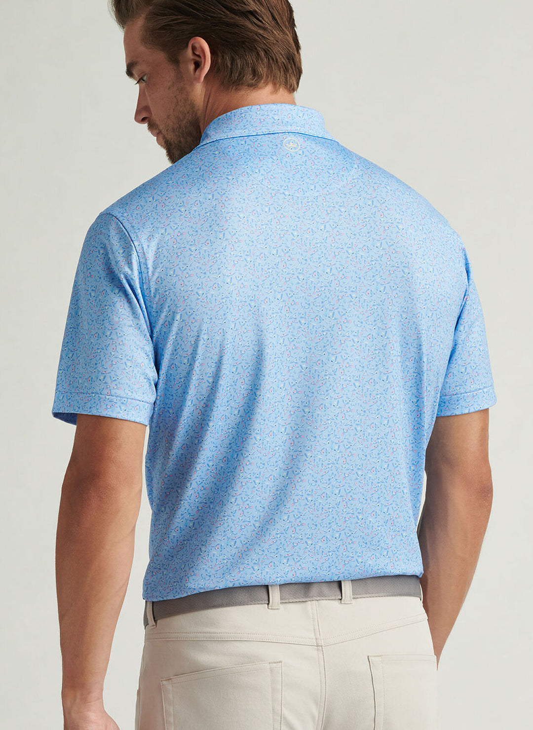 Peter Millar Mens Classic Fit Macaw Performance Jersey Polo - Cottage Blue