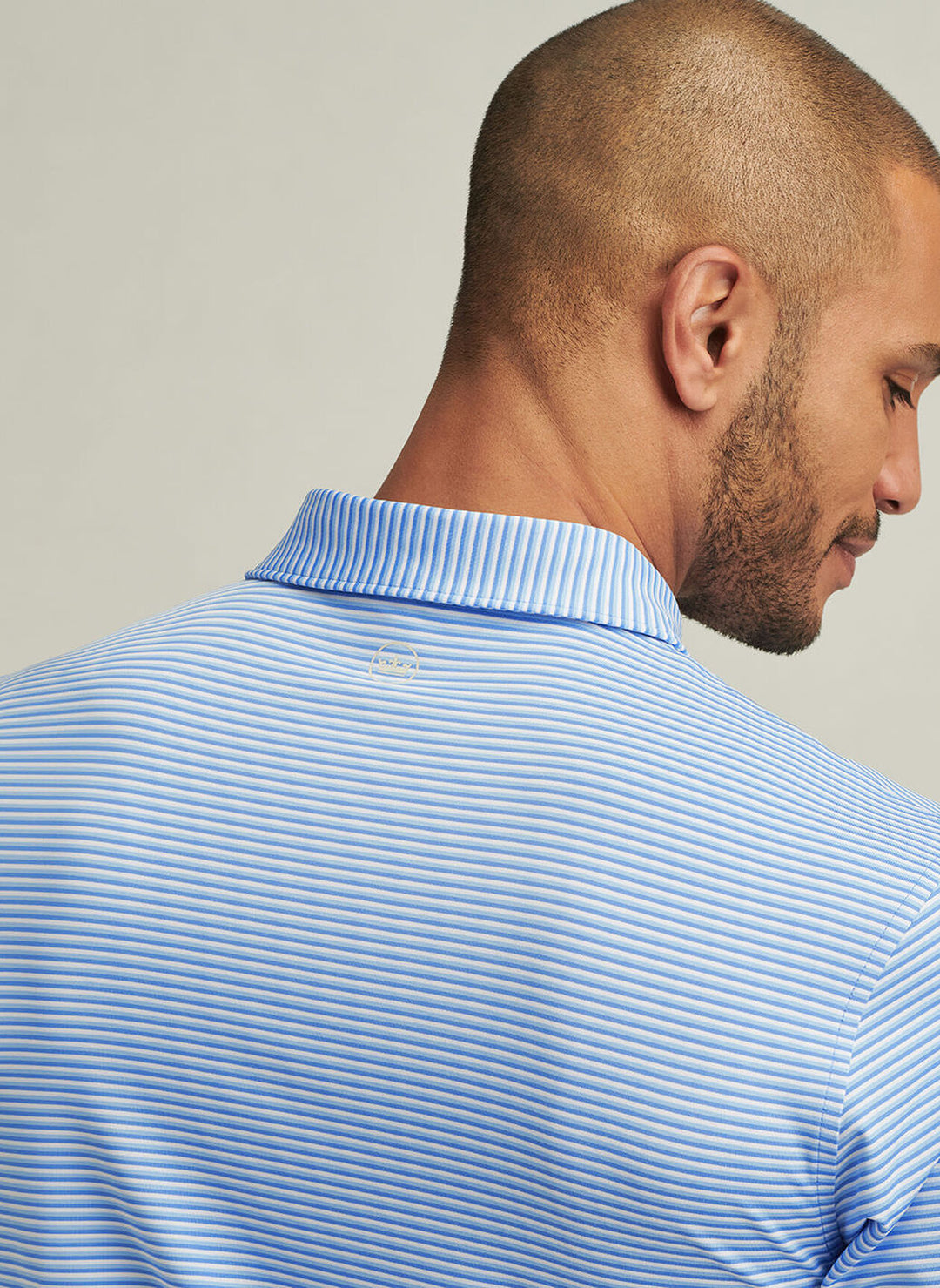 Peter Millar Mens Classic Fit Linden Performance Jersey Polo - Blue Sea
