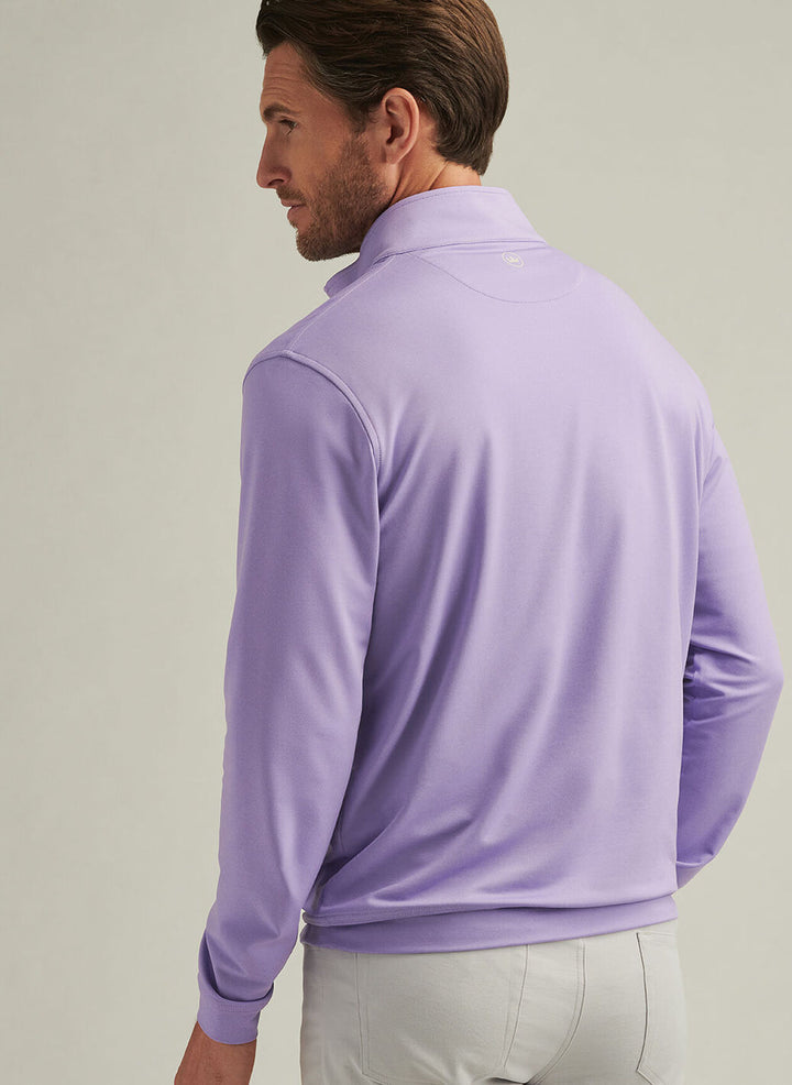 Peter Millar Mens Classic Fit Perth Mélange Performance Quarter-Zip - Ultra Violet