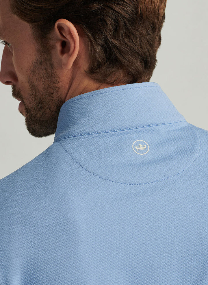 Peter Millar Mens Classic Fit Perth Cross-Hatch Performance Quarter-Zip - Blue Fade