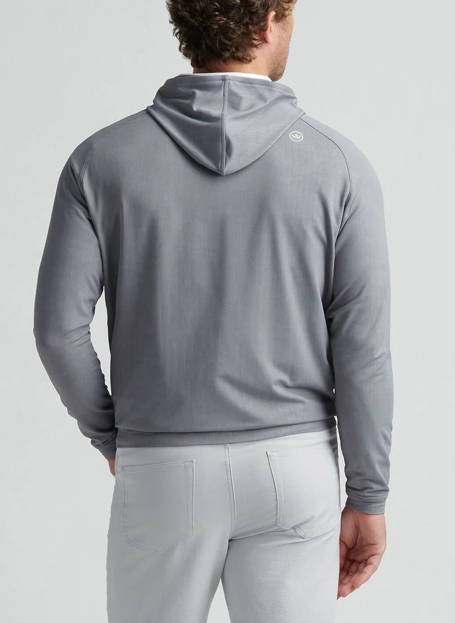 Peter Millar Mens Classic Fit Pine Performance Camo Hoodie - OSLO GREY