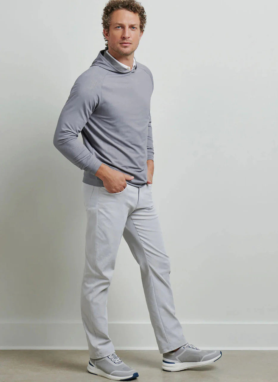 Peter Millar Mens Classic Fit Pine Performance Camo Hoodie - OSLO GREY