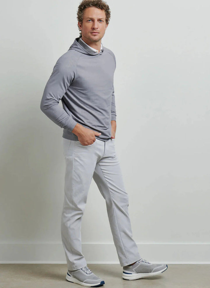 Peter Millar Mens Classic Fit Pine Performance Camo Hoodie - OSLO GREY