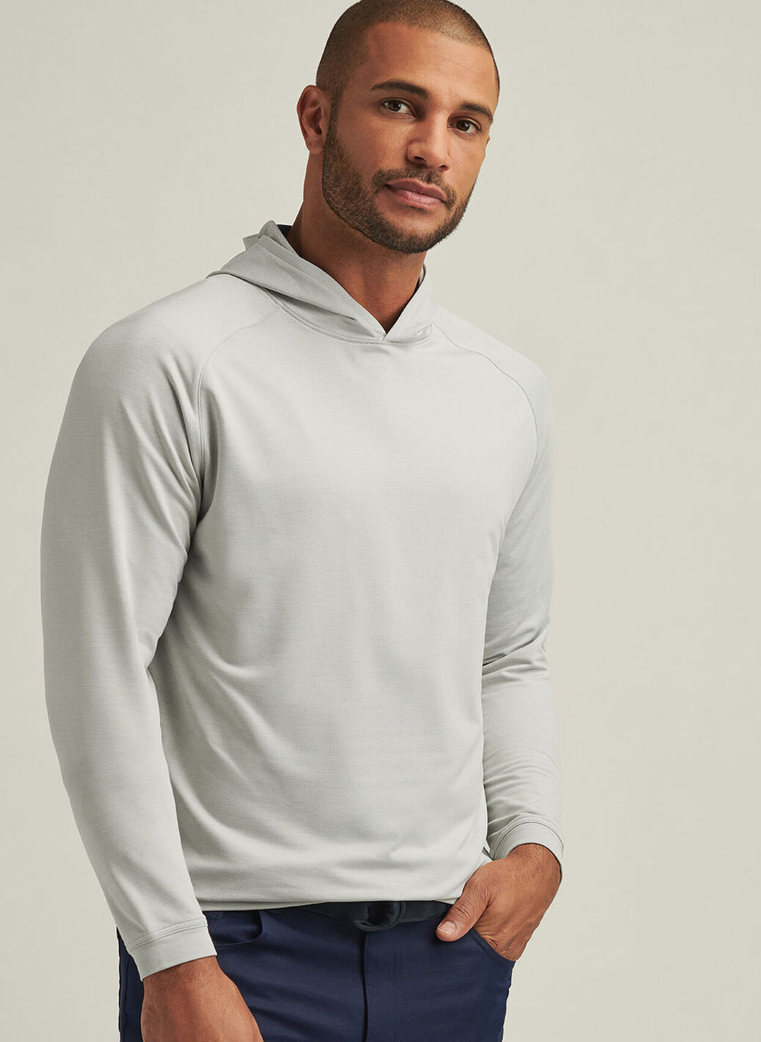Peter Millar Mens Classic Fit Pine Performance Hoodie - British Grey