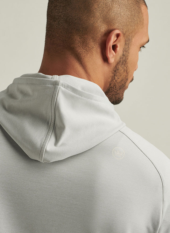 Peter Millar Mens Classic Fit Pine Performance Hoodie - British Grey