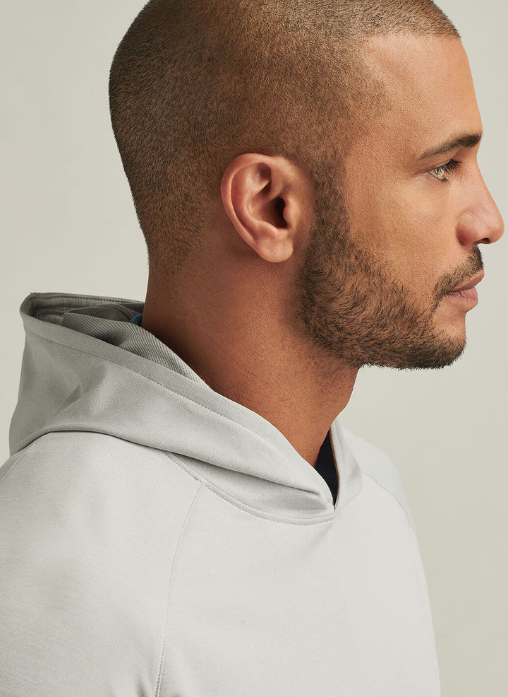 Peter Millar Mens Classic Fit Pine Performance Hoodie - British Grey