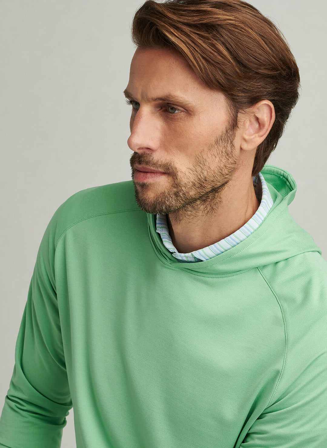 Peter Millar Mens Classic Fit Pine Performance Hoodie - Pear Tart