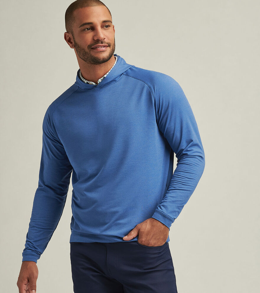 Peter Millar Mens Classic Fit Pine Performance Hoodie - Sport Navy