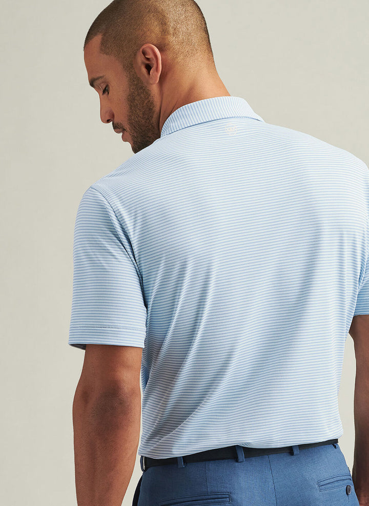 Peter Millar Mens Classic Fit Grace Performance Mesh Polo - Pale Blue