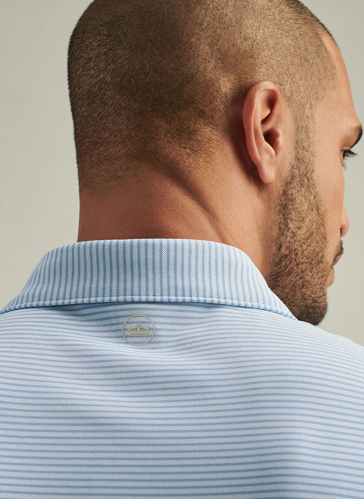Peter Millar Mens Classic Fit Grace Performance Mesh Polo - Pale Blue
