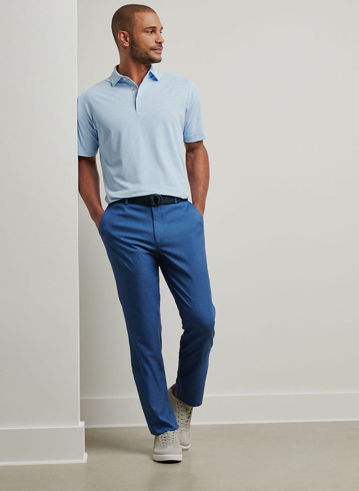 Peter Millar Mens Classic Fit Grace Performance Mesh Polo - Pale Blue