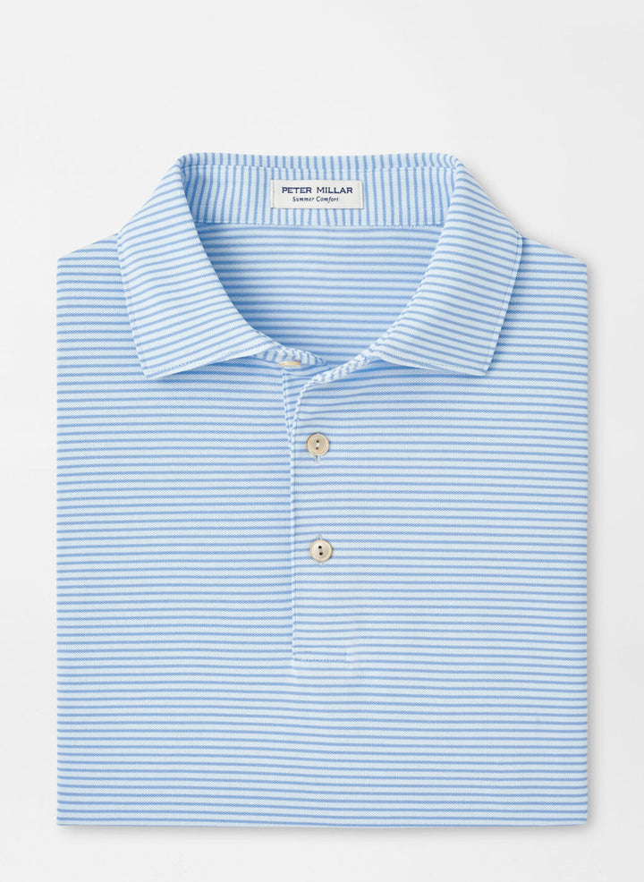 Peter Millar Mens Classic Fit Grace Performance Mesh Polo - Pale Blue