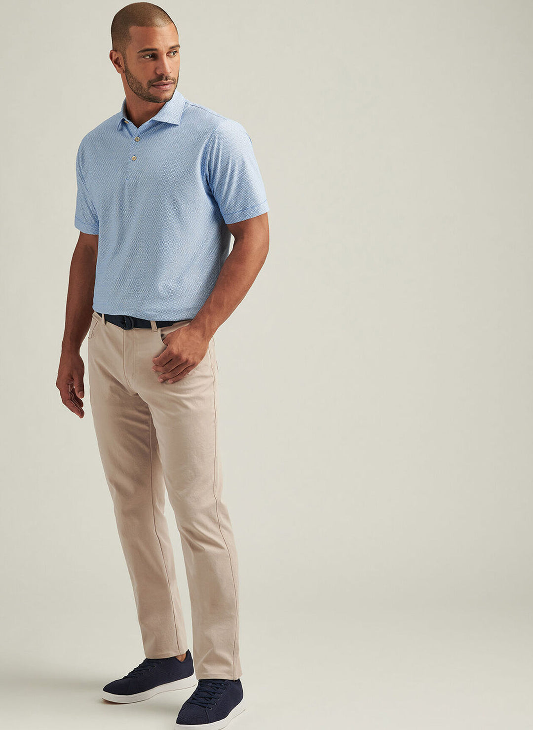 Peter Millar Mens Classic Fit Galiza Performance Mesh Polo - Sailor Blue