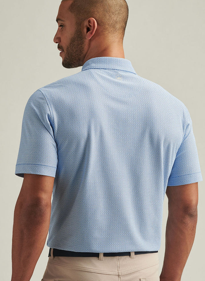 Peter Millar Mens Classic Fit Galiza Performance Mesh Polo - Sailor Blue