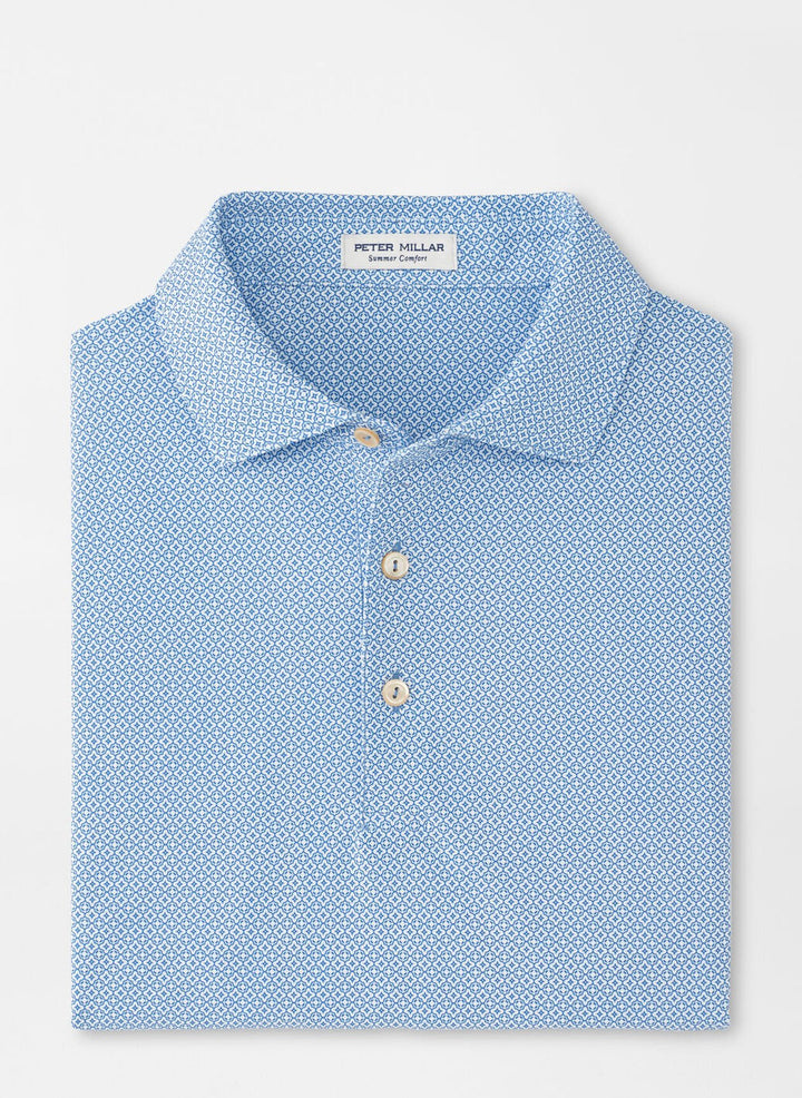 Peter Millar Mens Classic Fit Galiza Performance Mesh Polo - Sailor Blue