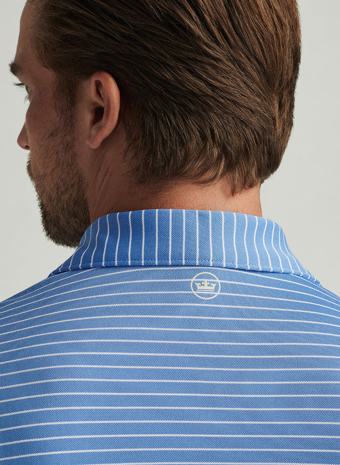 Peter Millar Mens Classic Fit Winston Performance Mesh Polo - Blue Sea