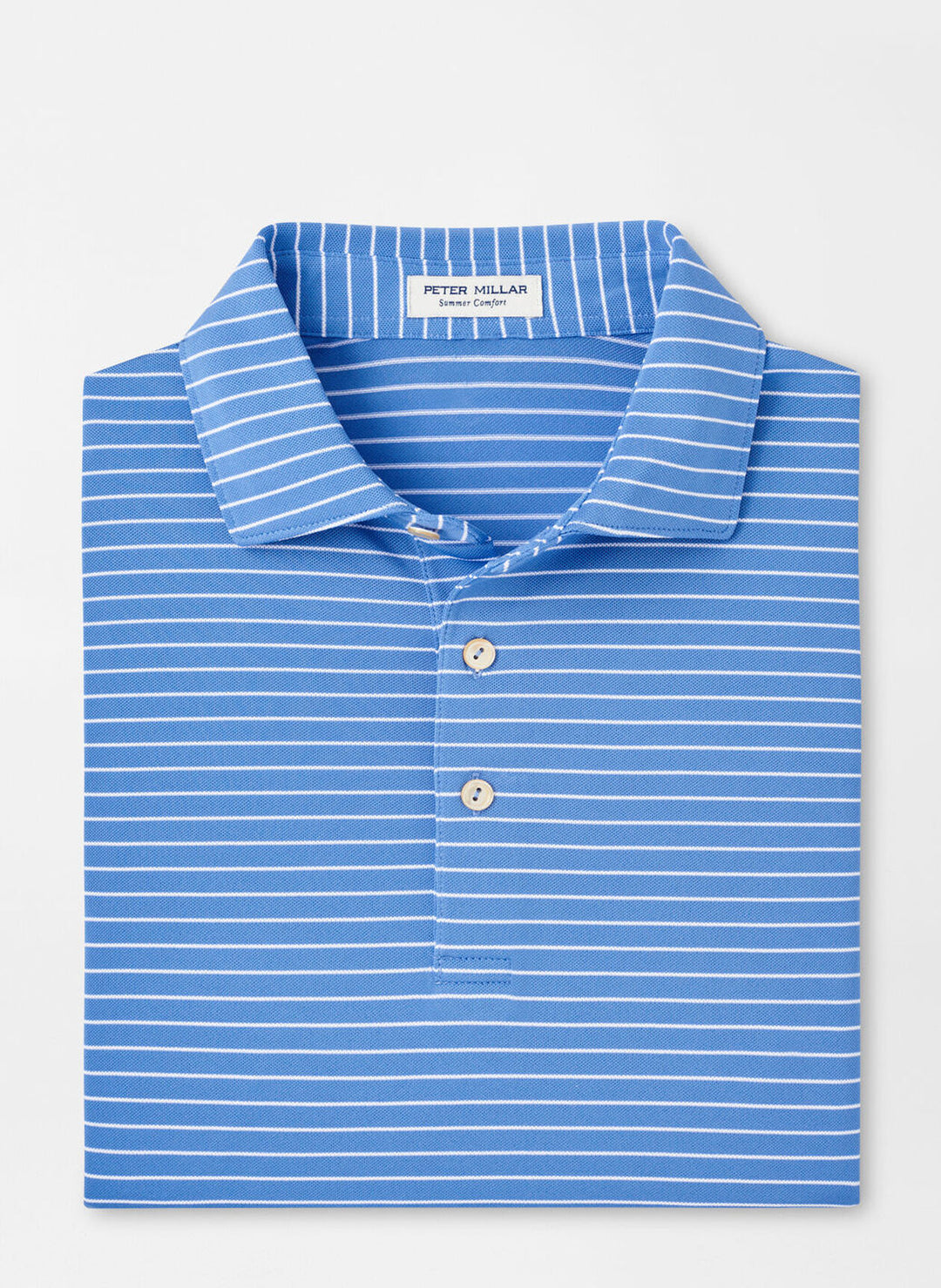Peter Millar Mens Classic Fit Winston Performance Mesh Polo - Blue Sea