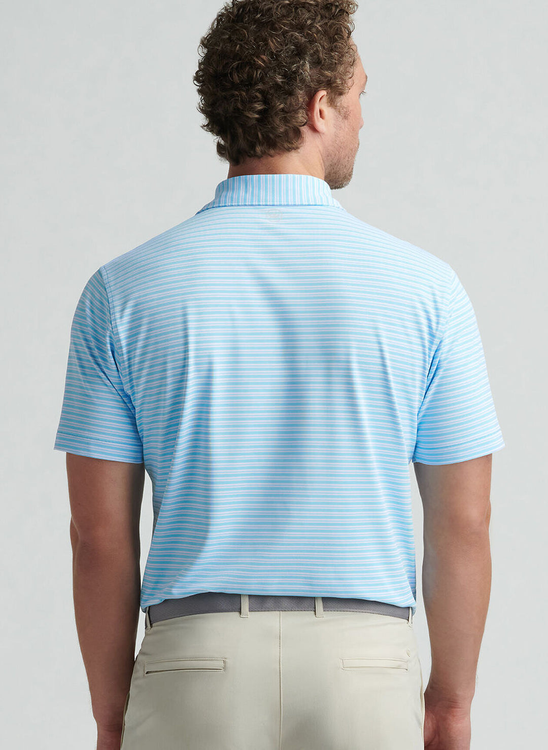 Peter Millar Mens Classic Fit Dellroy Performance Mesh Polo - Maya Blue