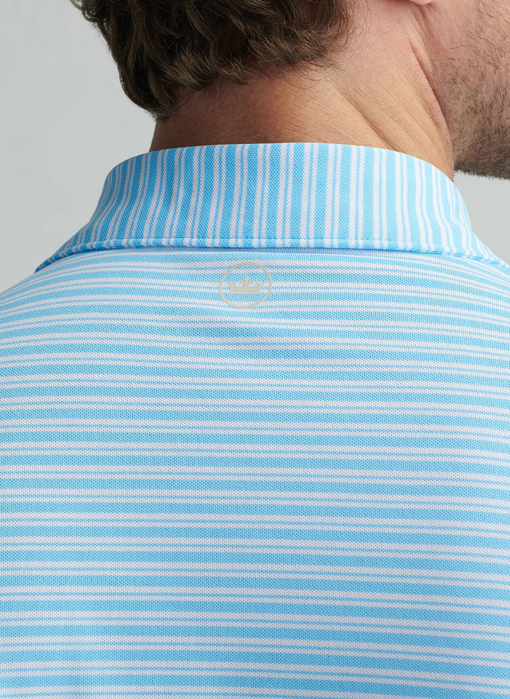 Peter Millar Mens Classic Fit Dellroy Performance Mesh Polo - Maya Blue