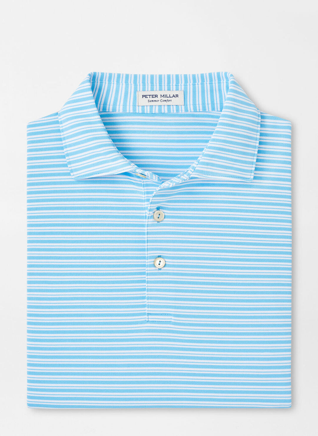Peter Millar Mens Classic Fit Dellroy Performance Mesh Polo - Maya Blue