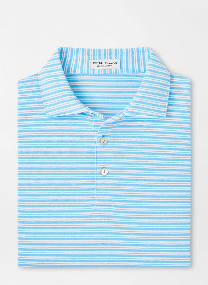 Peter Millar Mens Classic Fit Dellroy Performance Mesh Polo - Maya Blue
