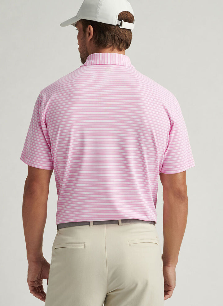 Peter Millar Mens Classic Fit Dellroy Performance Mesh Polo - Pink Vale