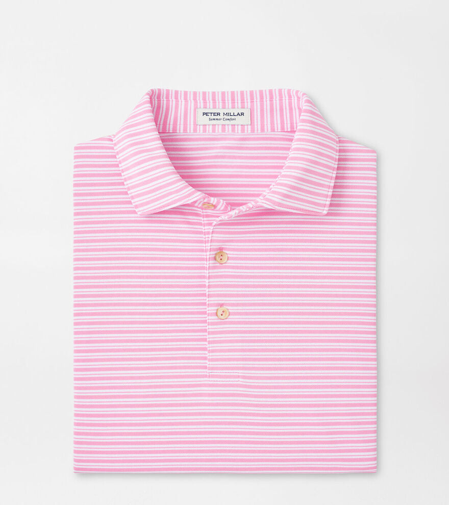 Peter Millar Mens Classic Fit Dellroy Performance Mesh Polo - Pink Vale