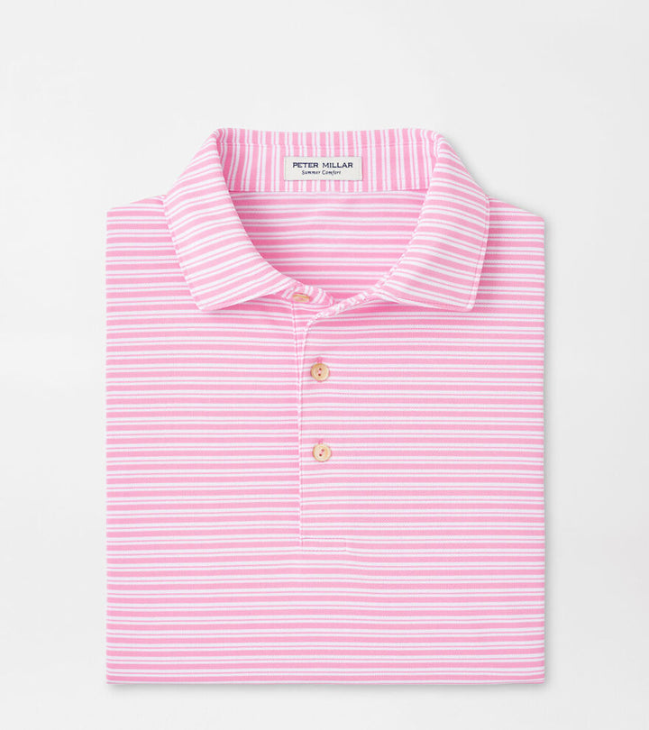 Peter Millar Mens Classic Fit Dellroy Performance Mesh Polo - Pink Vale
