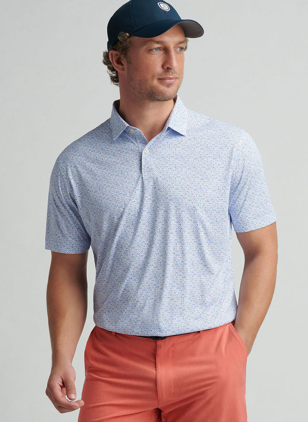 Peter Millar Mens Classic Fit Featherweight No Dice Polo - White