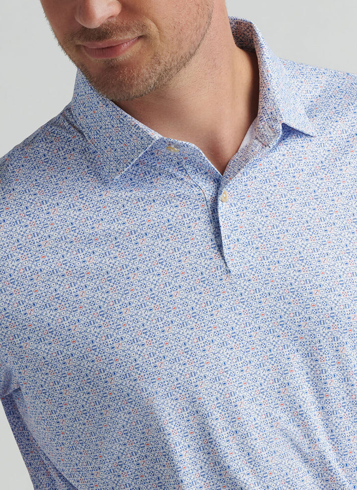 Peter Millar Mens Classic Fit Featherweight No Dice Polo - White