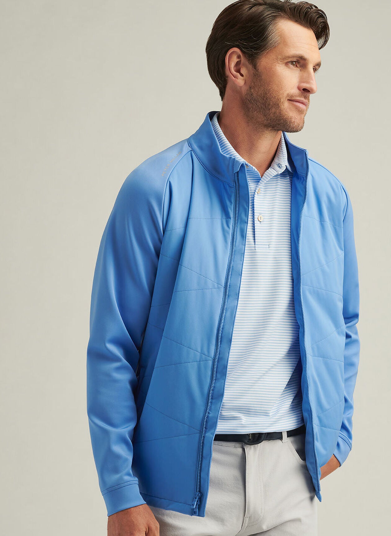 Peter Millar Mens Classic Fit Merge Hybrid Jacket - BLUE SEA