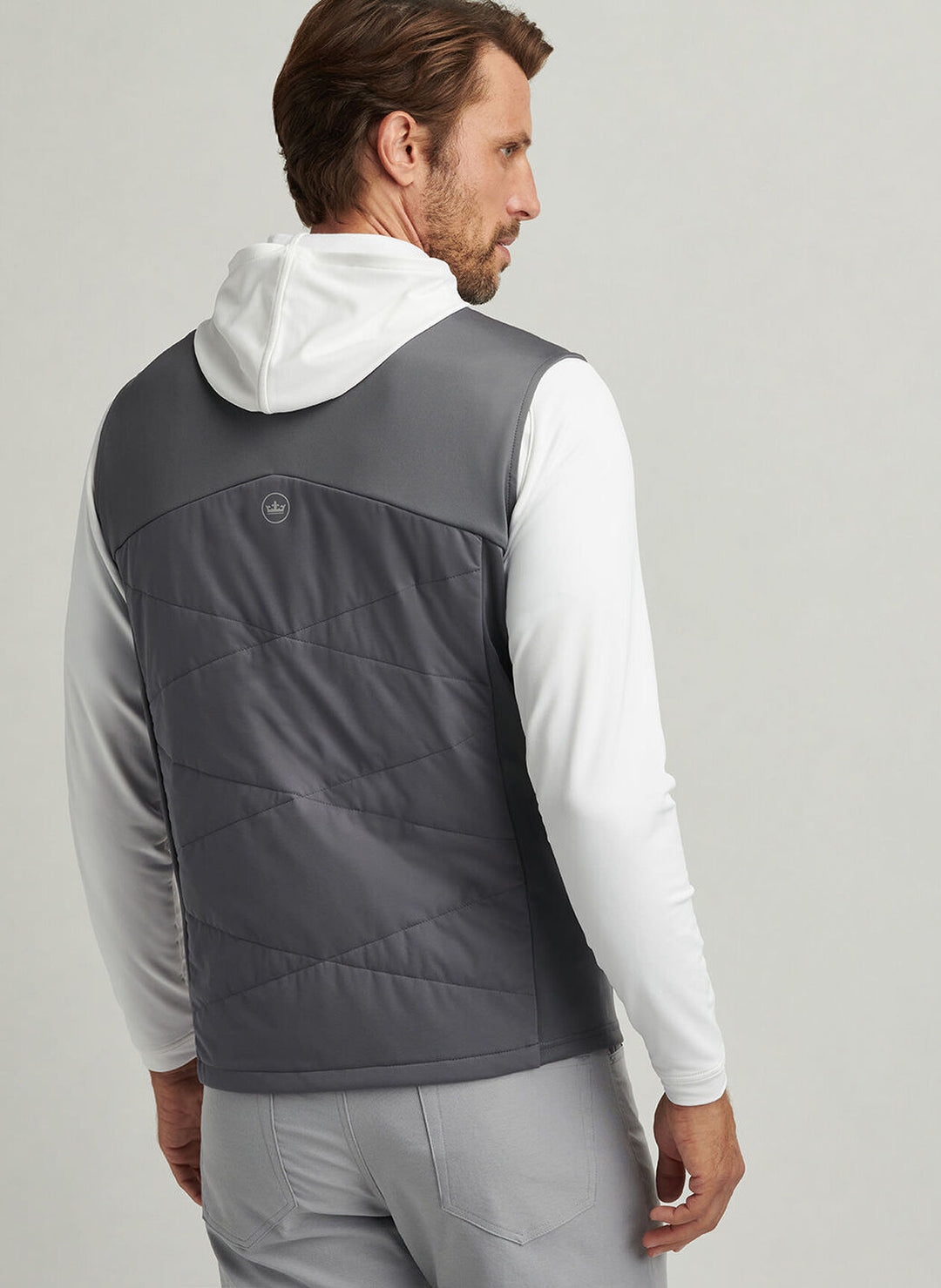 Peter Millar Mens Classic Fit Fuse Hybrid Vest - Iron