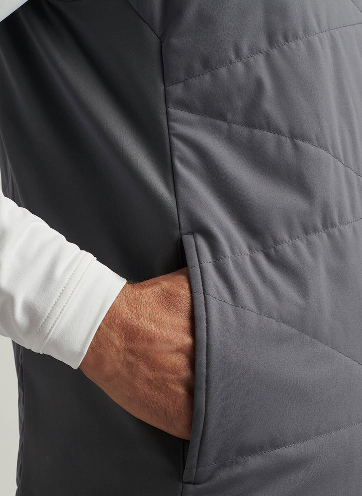 Peter Millar Mens Classic Fit Fuse Hybrid Vest - Iron